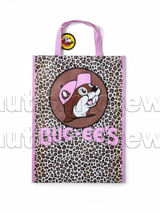 2/$18 💥🆕 BUC-EE'S Beaver Pink Leopard Print Reusable Grocery Tote Bag | 6938 - Picture 2 of 5